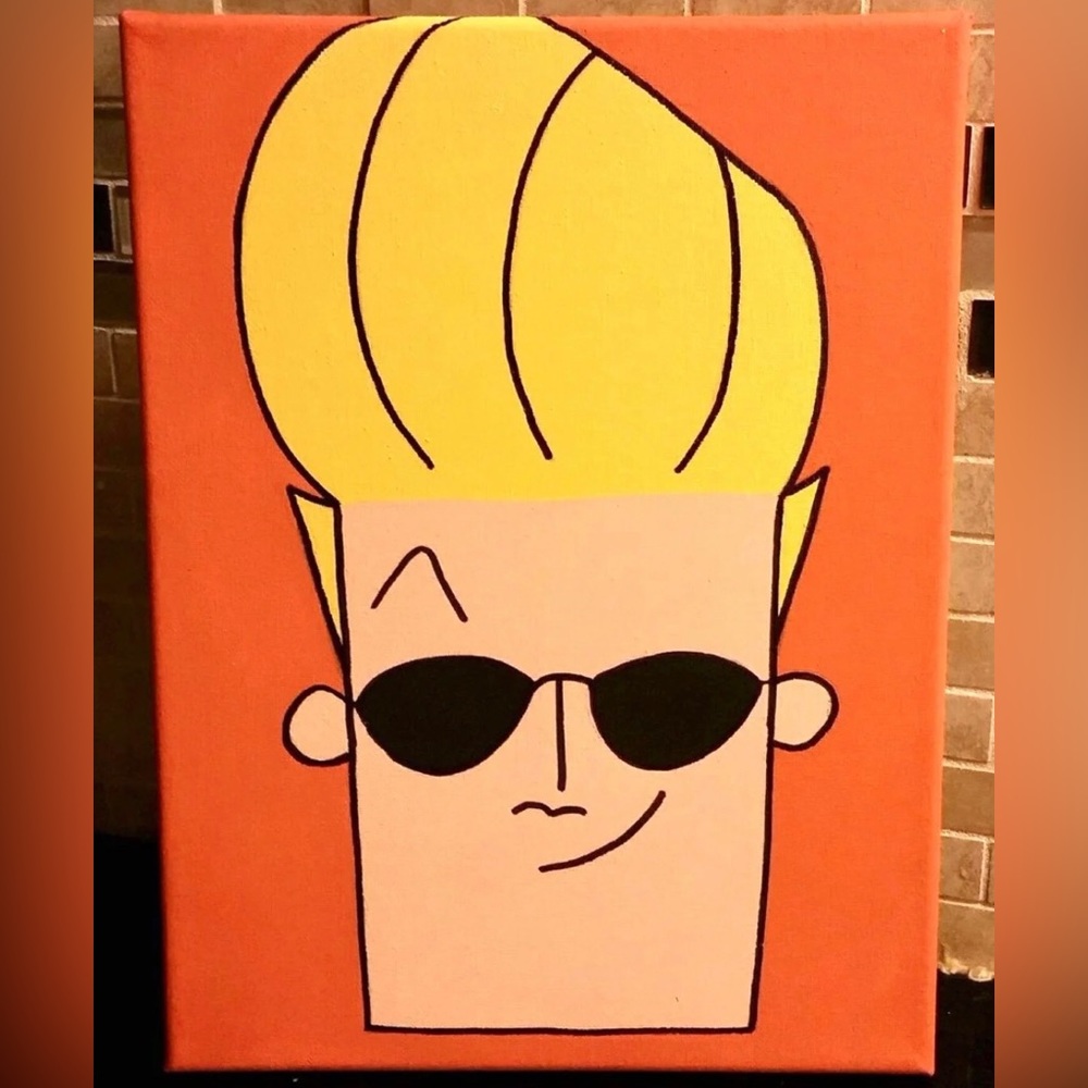 Johnny Bravo Painting - 90s Cartoon - Fun Retro Wall Decor - Art